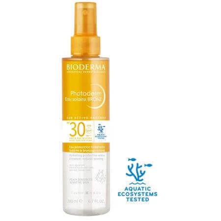 Сонцезахисна вода SPF 30 для чутливої шкіри Photoderm Bronz, 200 мл, Bioderma: ціни та характеристики