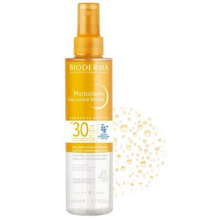 Сонцезахисна вода SPF 30 для чутливої шкіри Photoderm Bronz, 200 мл, Bioderma: ціни та характеристики