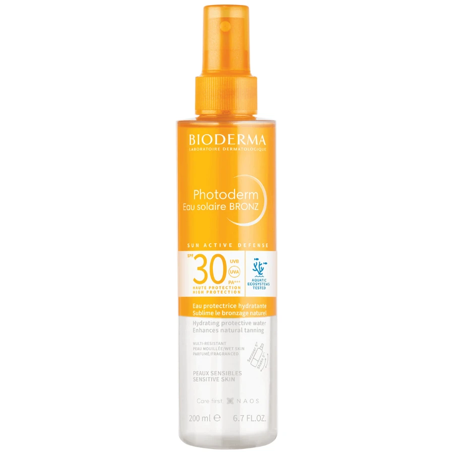 Сонцезахисна вода SPF 30 для чутливої шкіри Photoderm Bronz, 200 мл, Bioderma: ціни та характеристики