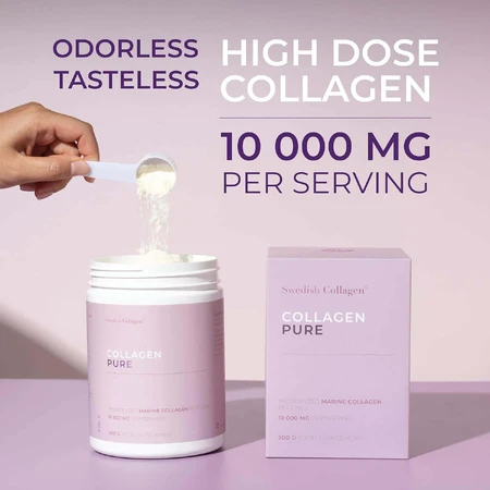 Чистий гідролізований колагеновий порошок Swedish Collagen 10.000 мг, 300 г: ціни та характеристики