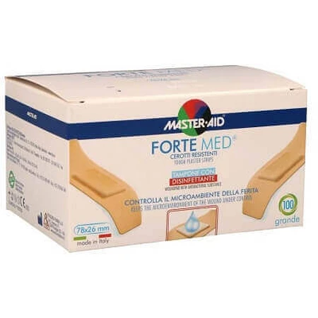 Ультрастойкие пластыри Forte Med Master-Aid Forte Med, 78x26 мм, 100 штук , Pietrasanta Pharma: цены и характеристики