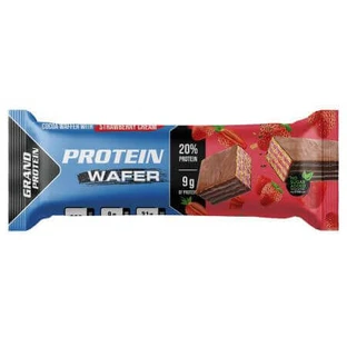 Протеиновые вафли со вкусом клубники, подслащенные стевией, 46 г, Grand Protein