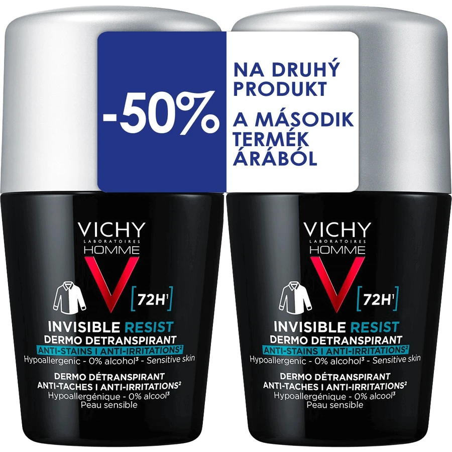 La Roche-Posay Vichy Homme Invisible Resist 72H Антиперспирант для мужчин 2 x 50 мл: цены и характеристики
