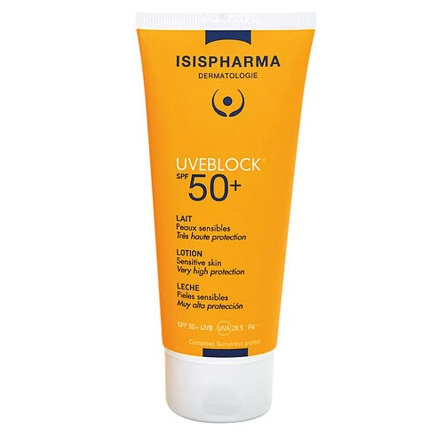Сонцезахисний лосьйон для обличчя та шиї Isis Pharma UVEBLOCK Loiune SPF 50+, зволожувальний, 100 мл: ціни та характеристики