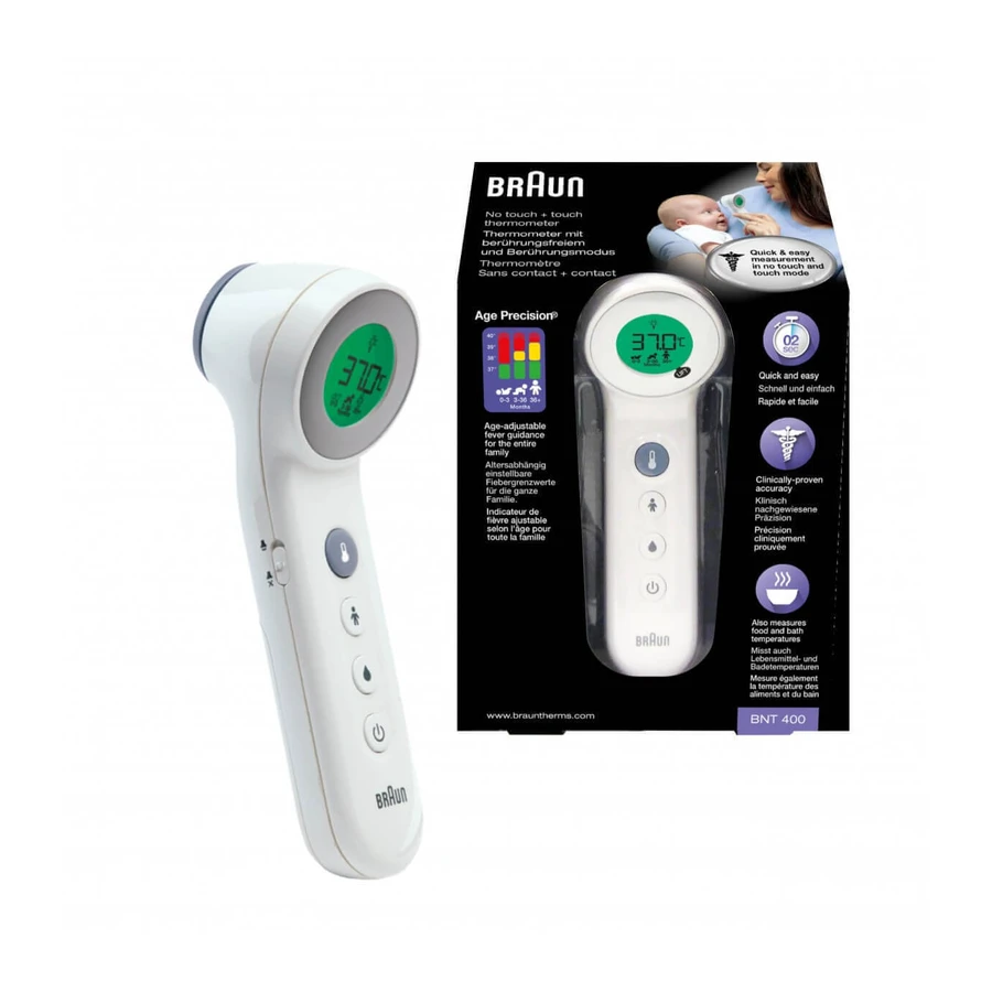 Термометр Braun No touch + touch с функцией Age Precision BNT400: цены и характеристики