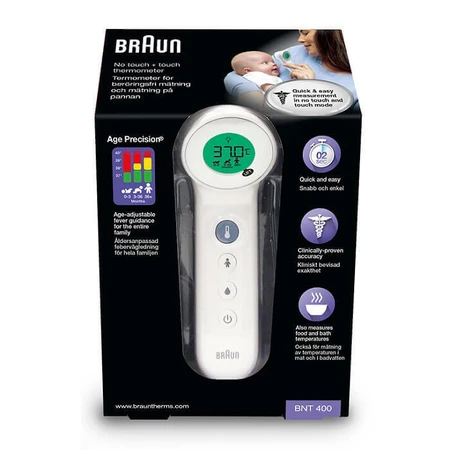 Термометр Braun No touch + touch с функцией Age Precision BNT400: цены и характеристики
