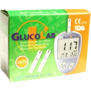 Тест-полоски для глюкозы GlucoLab для глюкометра 50 шт.