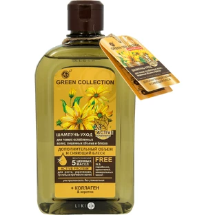 Шампунь Green Collection Дополнительный объем и сияющий блеск, 500 мл