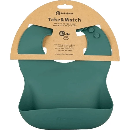 Petite&Mars Силиконовый нагрудник Take&Match Misty Green 6м+: цены и характеристики