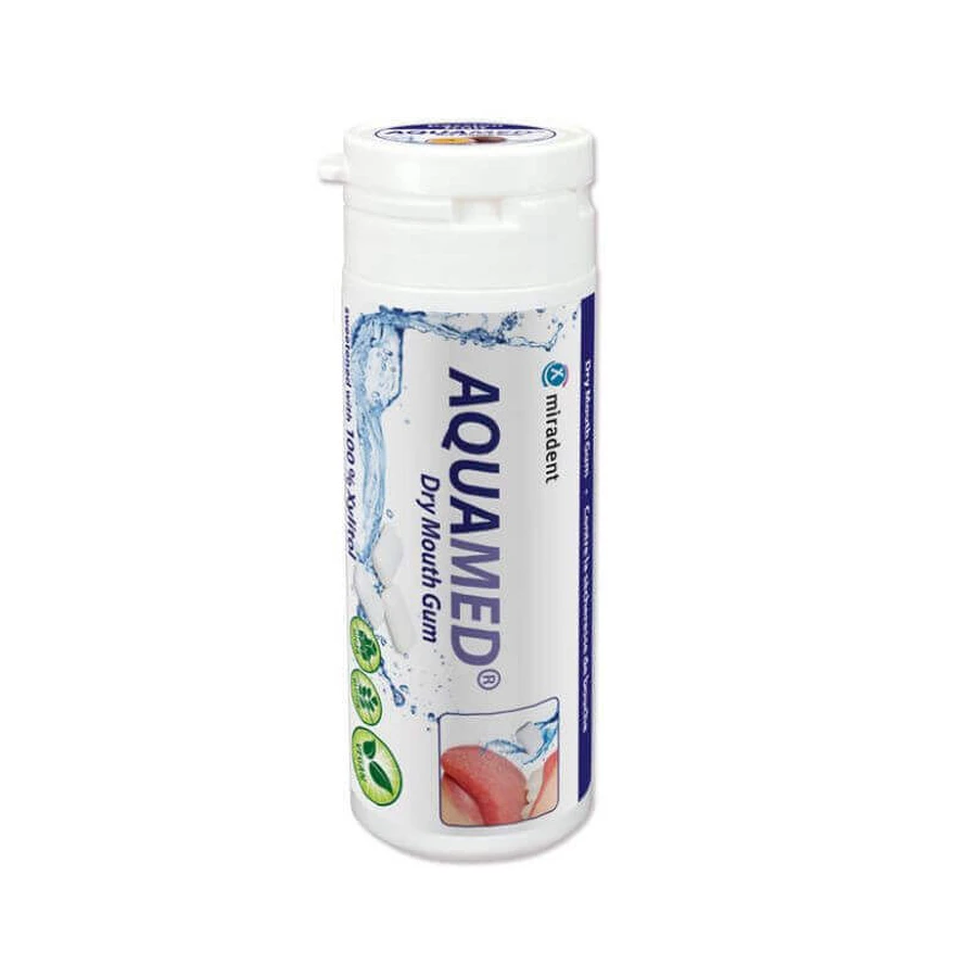 Жевательная резинка от сухости во рту без сахара Aquamed Passion Fruit, 30 штук, Miradent: цены и характеристики