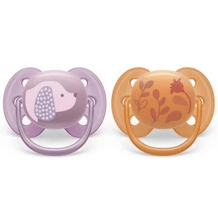 Пустышка Philips Avent Ultra Soft, 6-18 месяцев, 2 штуки, голубой и серый с рисунком, SCF091/18, Philips