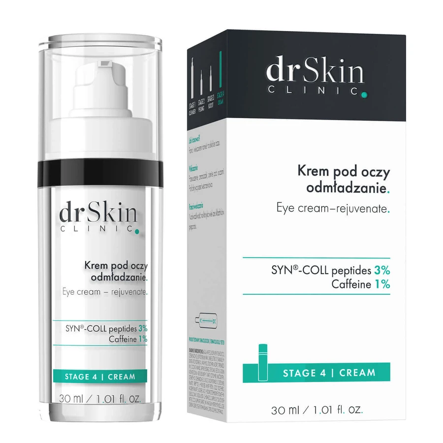 Крем для повік DrSkin Clinic SYN-COLL Peptides 3%, Caffeine 1%, розгладжувальний, 30 мл: ціни та характеристики
