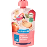 Babylove Персиковое пюре с бананом и Mr ECO, 12+, 100 г