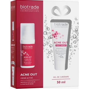 Набор Biotrade Acne Out Oxy Wash для жирной и проблемной кожи лица (активный крем, 30 мл + нежный кислородный гель, 50 мл)