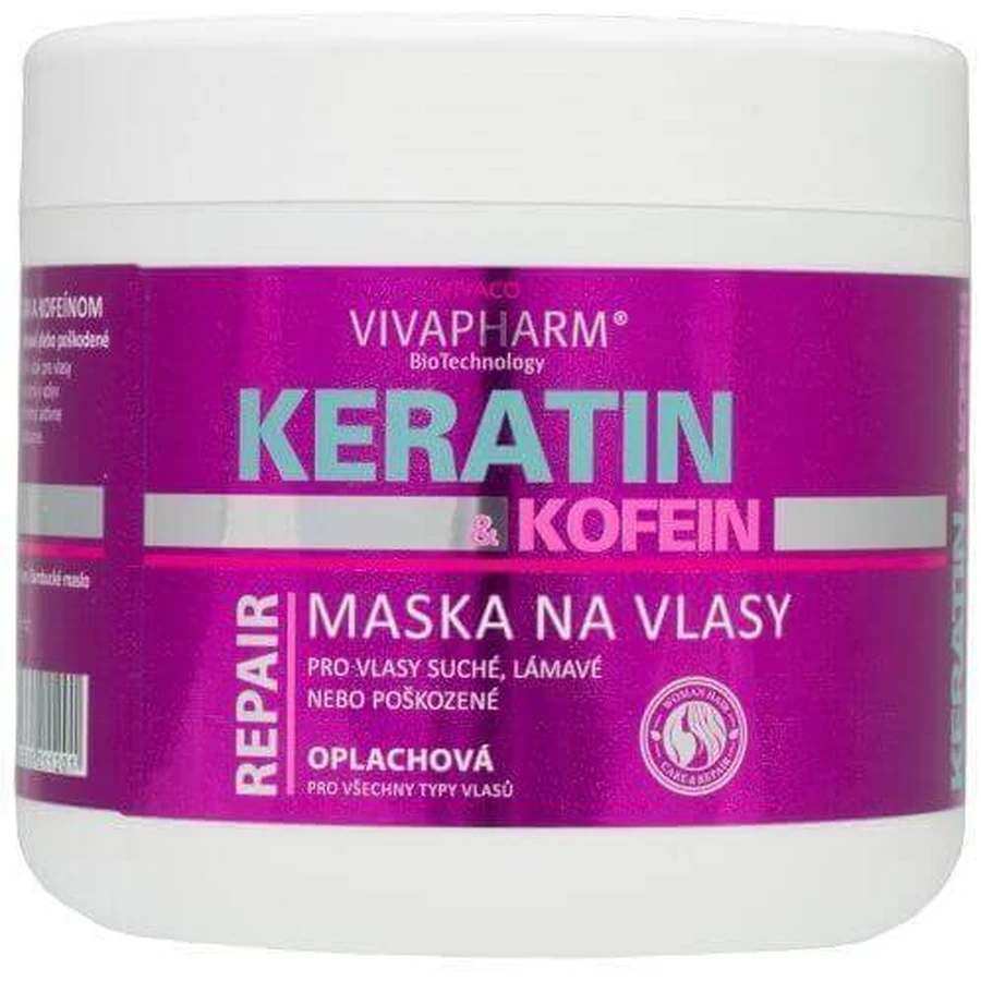 VivaPharm Кератиновая маска для волос с кофеином - ополаскиватель 600 мл: цены и характеристики