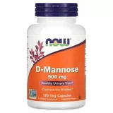 D-манноза, 500 мг, 120 вегетарианских капсул, Now Foods