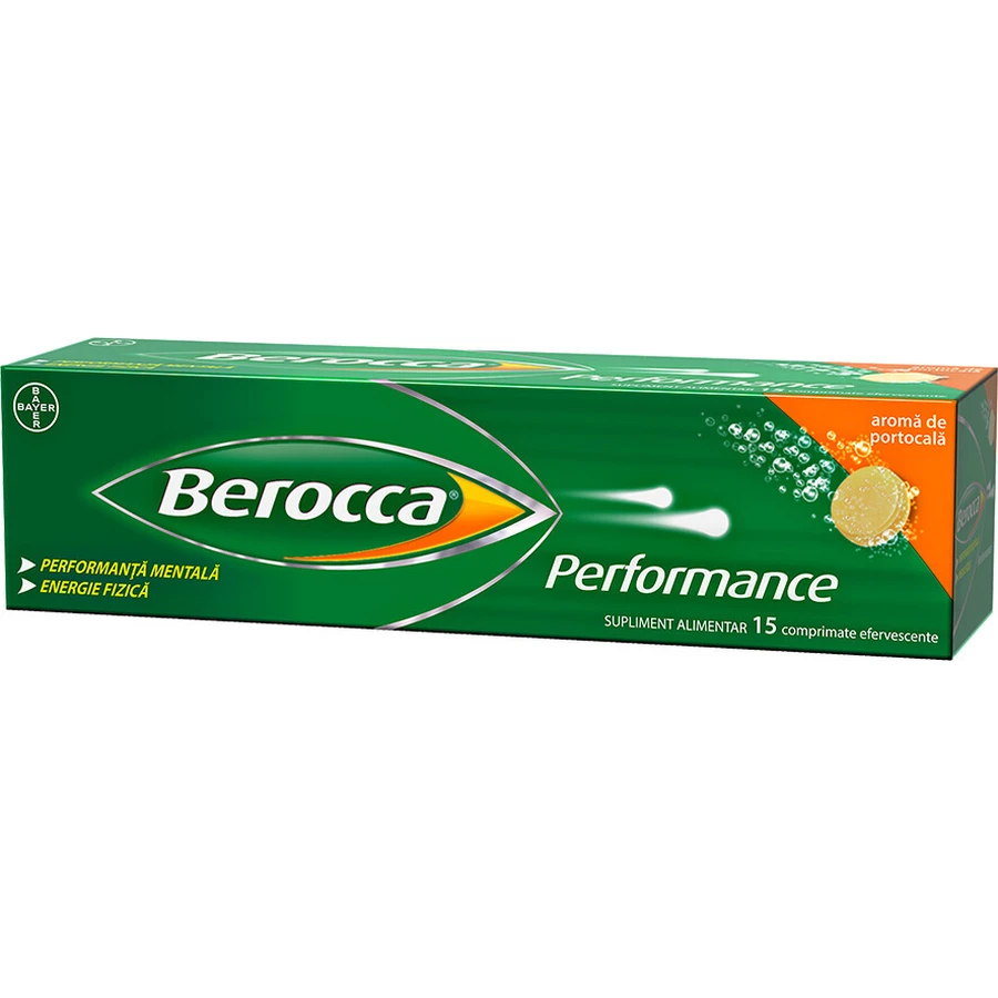 Berocca Performance, мультивітаміни, 15 шипучих таблеток, Bayer: ціни та характеристики