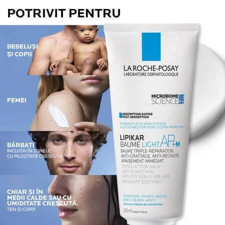 La Roche-Posay Lipikar Baume Light AP+M бальзам тройного действия против сухих пятен, 200 мл: цены и характеристики