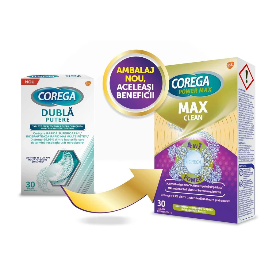 Corega Max Clean x 30 шипучих таблеток, гск: цены и характеристики