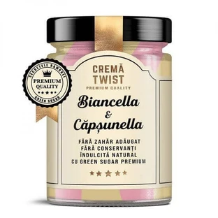 Крем-крем з білого шоколаду та мигдалю Twist Biancella & Capsunela Ramona's Secrets, 350 г, Laboratoarele Remedia