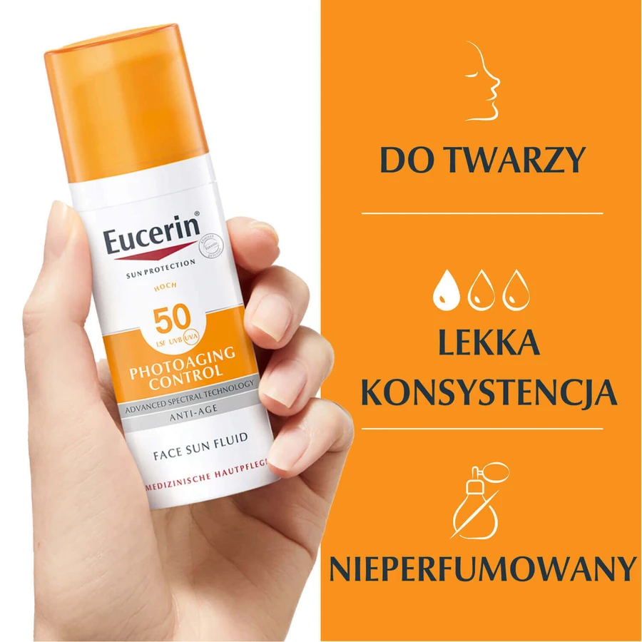Eucerin Sun Photoaging Control, флюїд для захисту шкіри від фотостаріння, SPF 50+, 50 мл КОРОТКИЙ ТЕРМІН: ціни та характеристики