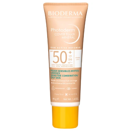 Bioderma Photoderm Cover Touch Mineral, непрозорий мінеральний флюїд, світлий, SPF 50+, 40 г: ціни та характеристики