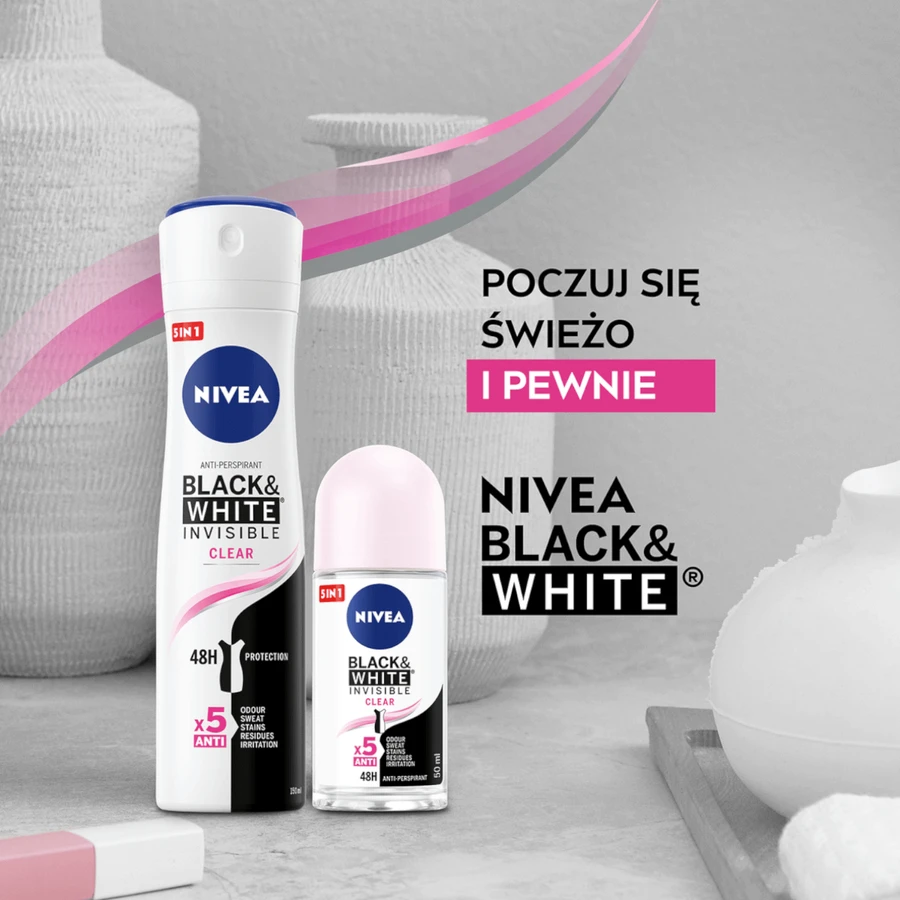 Nivea Black amp;White Невидимий прозорий антиперспірант-спрей, 250 мл: ціни та характеристики