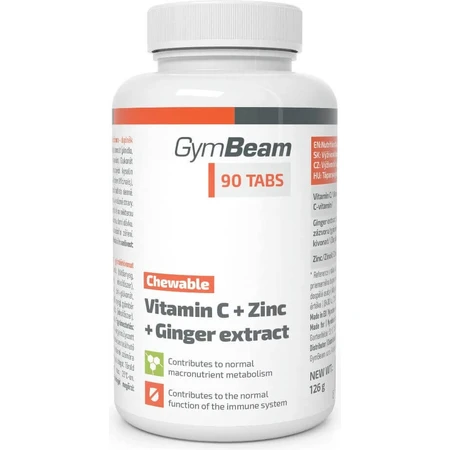 Gymbeam vit c + zn + екстракт імбиру 90tbl 90 таблеток: ціни та характеристики
