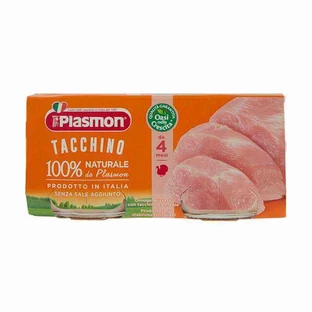 Гомогенизированное пюре из мяса индейки, +4 месяца, 2 раза по 80 г, Plasmon