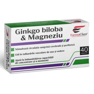 Гінкго білоба та магній, 40 капсул, FarmaClass