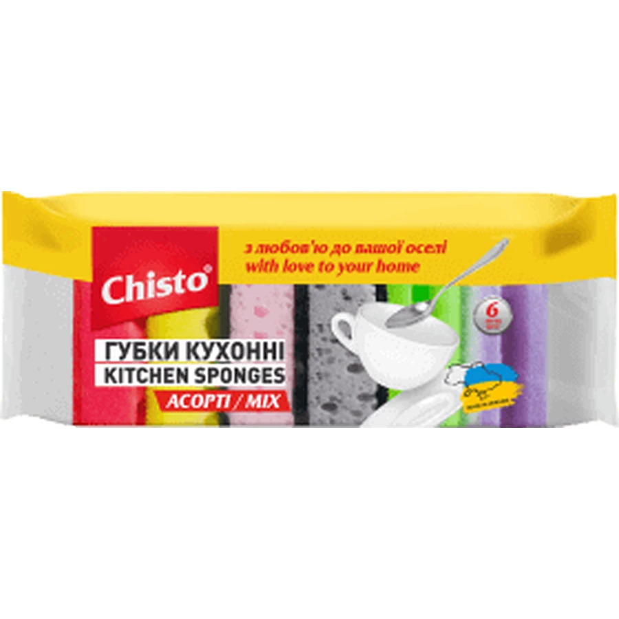 Губка для посуду Chisto Chisto, 6 шт.: ціни та характеристики