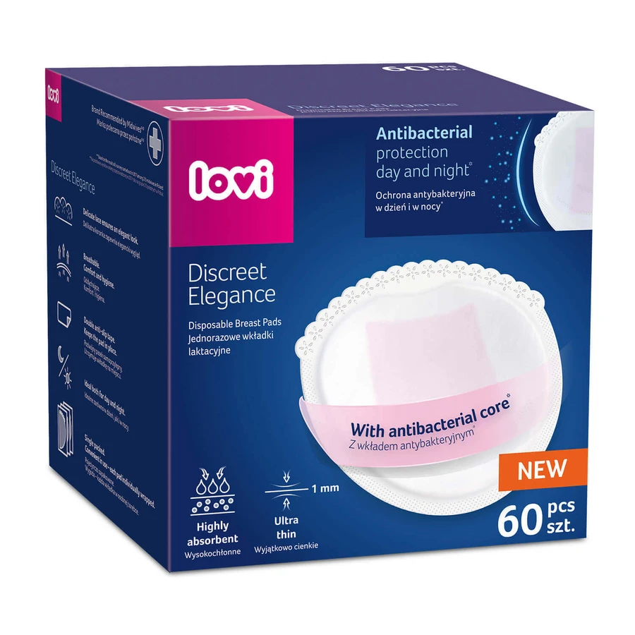 Lovi Discreet Elegance, прокладки для грудей, антибактеріальні, білі, 60 шт.: ціни та характеристики