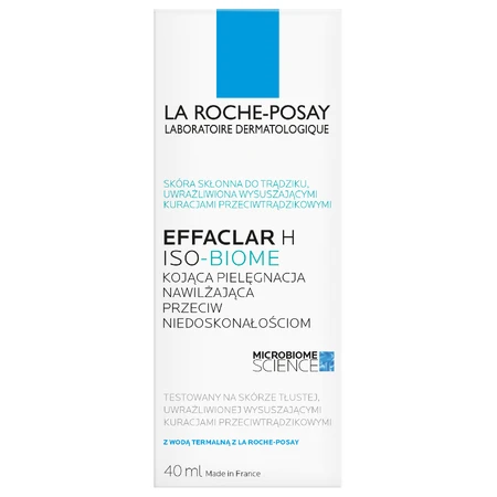 Зволожуючий крем La Roche Posay Effaclar H Iso-Biome для чутливої та недосконалої шкіри, 40 мл: ціни та характеристики