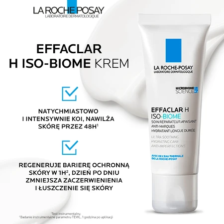 Зволожуючий крем La Roche Posay Effaclar H Iso-Biome для чутливої та недосконалої шкіри, 40 мл: ціни та характеристики