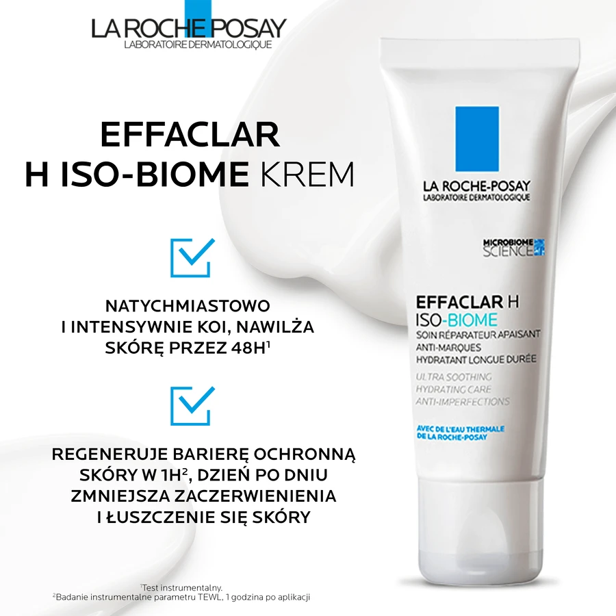 Зволожуючий крем La Roche Posay Effaclar H Iso-Biome для чутливої та недосконалої шкіри, 40 мл: ціни та характеристики
