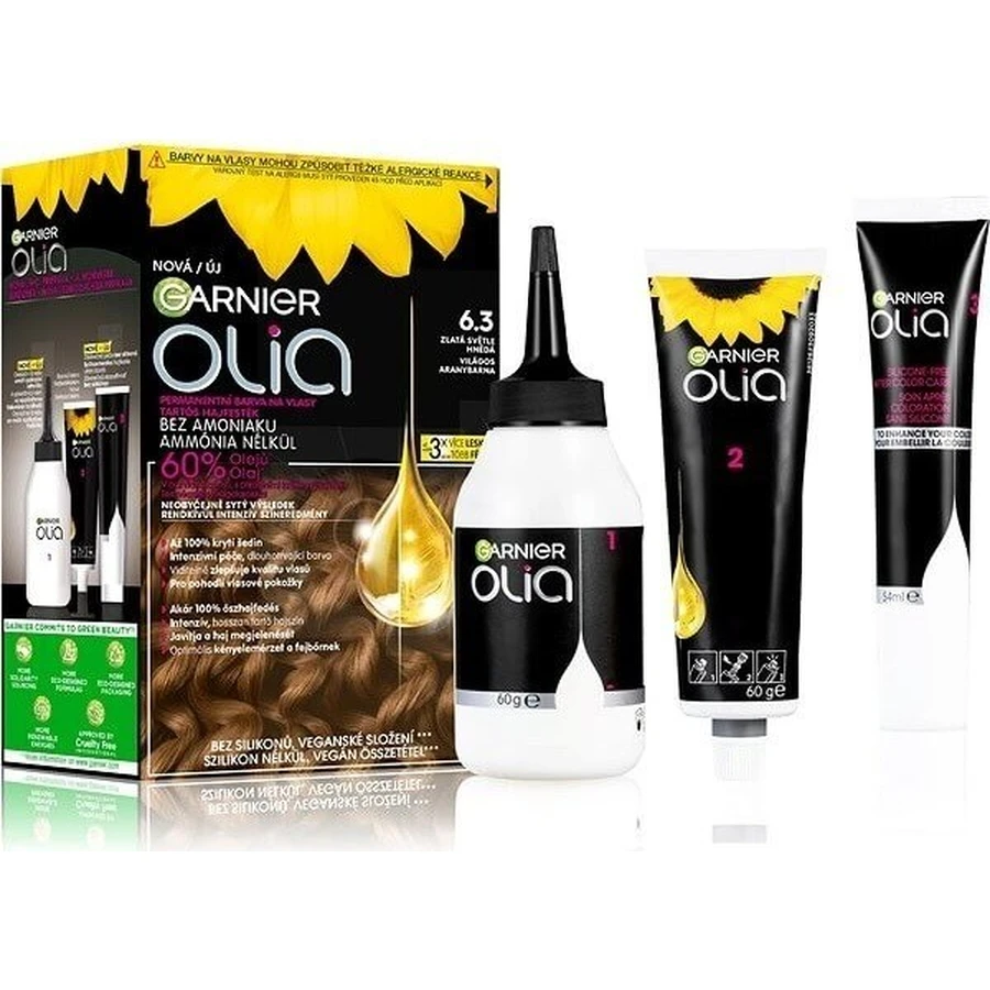 Garnier Olia стійка фарба для волосся 16.3 Золотисто-русявий набір 1×1, перманентна фарба для волосся: ціни та характеристики