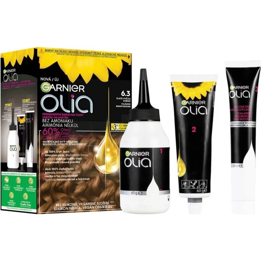 Garnier Olia стійка фарба для волосся 16.3 Золотисто-русявий набір 1×1, перманентна фарба для волосся: ціни та характеристики