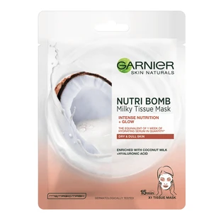 Маска-салфетка Nutri Bomb Skin Naturals с кокосовым молоком и гиалуроновой кислотой, 28 г, Garnier