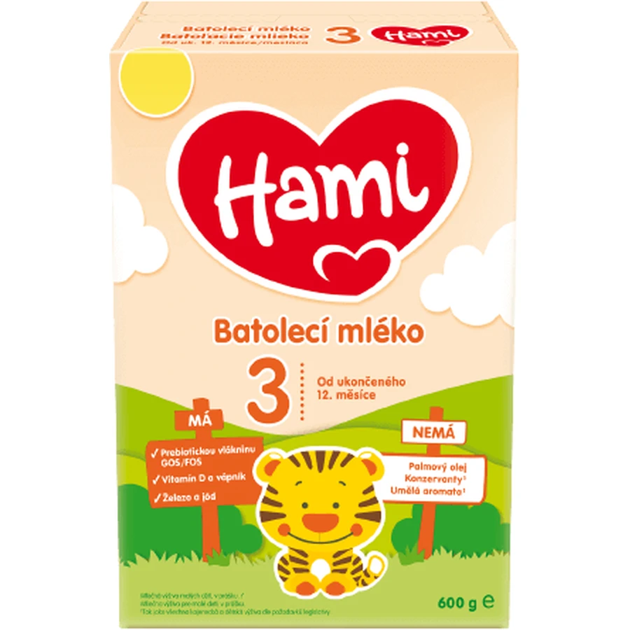 Молоко для малышей Hami 3 из Великобритании. 12 месяцев 600 г: цены и характеристики