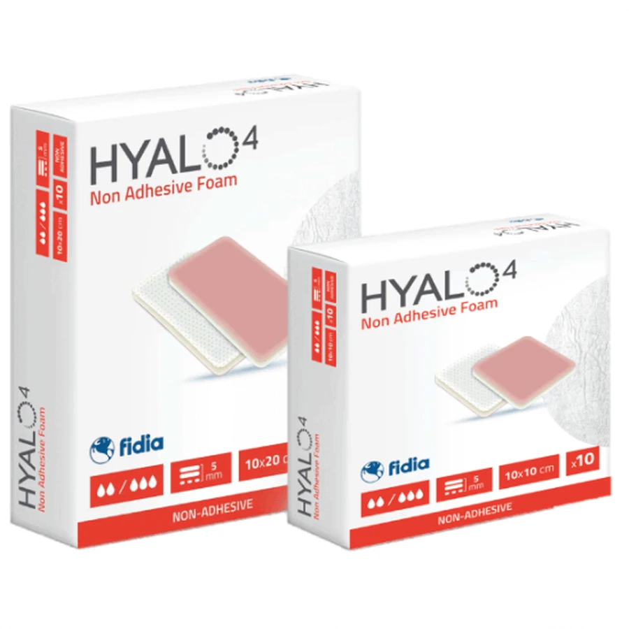 Пансамент неадгезивная пена Hyalo4, 10х20 см, 10 штук, Fidia Pharmaceuticals: цены и характеристики