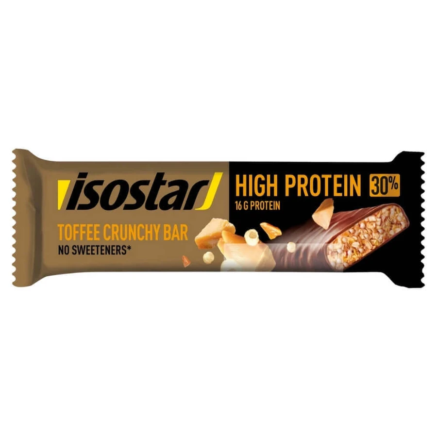 Високопротеїновий шоколадний протеїновий батончик Toffee Crunchy Toffee Crunchy Chocolate, 55 г, Isostar: ціни та характеристики