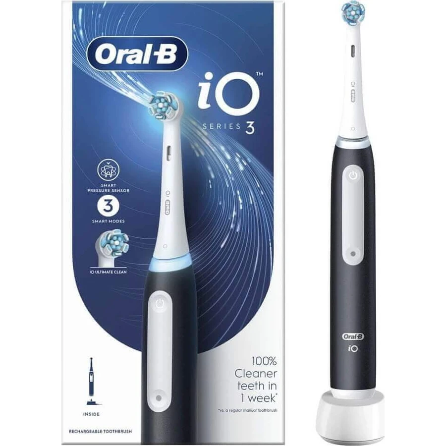 Електрична зубна щітка Oral B EK iO Series 3 Black 1×1шт, чорна: ціни та характеристики