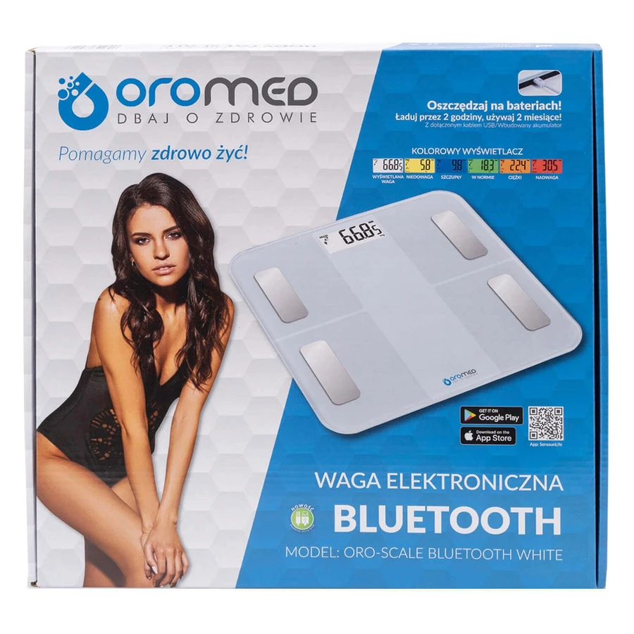 Oromed Oro Scale Bluetooth, электронные аналитические весы, белые: цены и характеристики