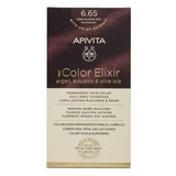 Краска для волос My Colour Elixir Dark Blonde Intense Интенсивный красный махагон 6.65, 155 мл, Apivita