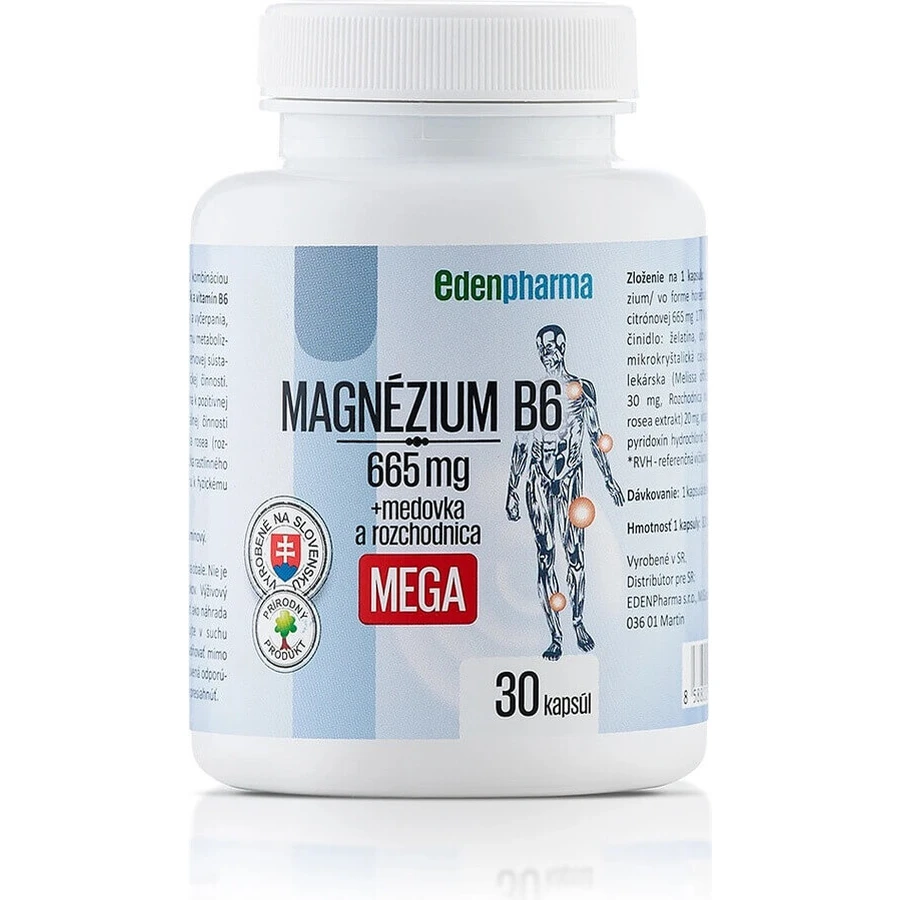 EDENPharma MAGNESIUM + Vitamin B6 1×30 табл, пищевая добавка: цены и характеристики