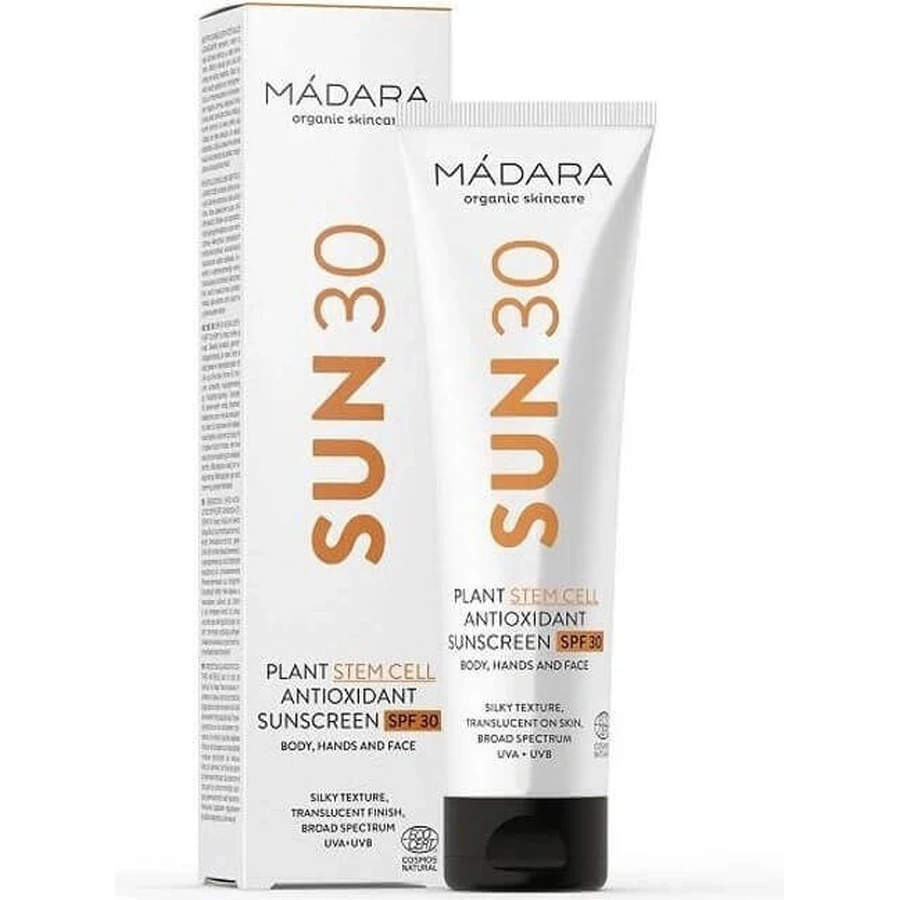 Mádara Солнцезащитный крем со стволовыми клетками растений и антиоксидантами SPF 31 1×100 мл, натуральный сертифицированный солнцезащитный крем: цены и характеристики