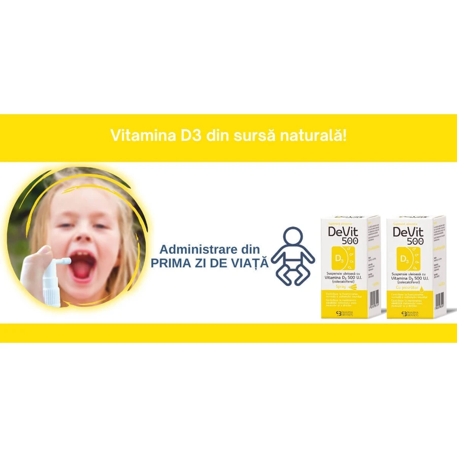 Спрей Pharma Brands DeVit 500 с витамином D3 500 МЕ суспензия масляная, 20 мл: цены и характеристики