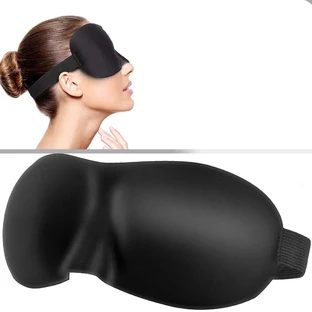 Waya 3D Comfort, повязка на глаза для сна, черная, 1 шт.