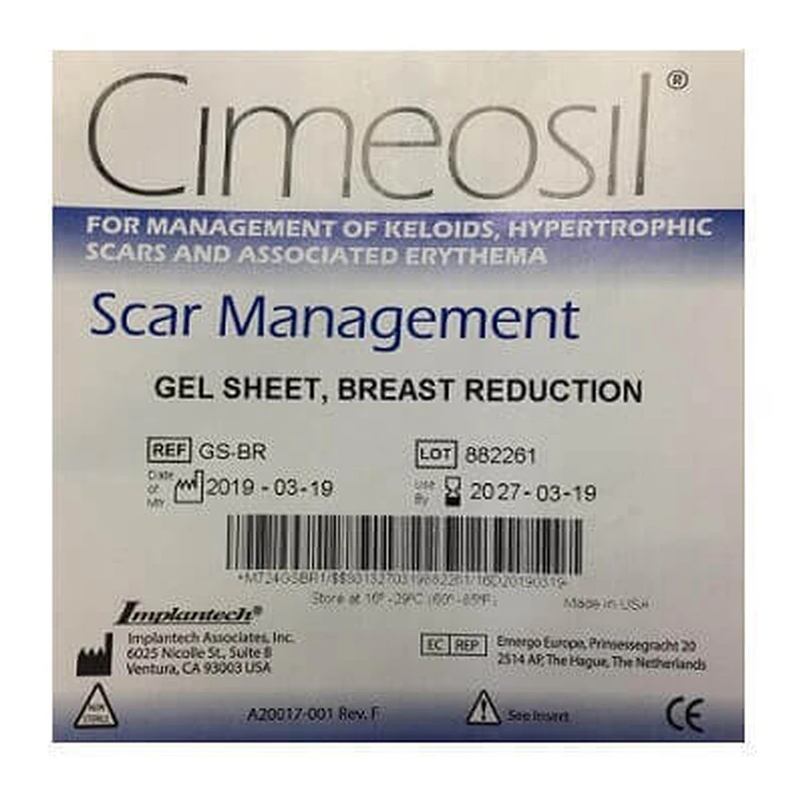Cimeosil Scar ManagementGel Sheet, 25,4 см x 30,5 см, Implantech: цены и характеристики