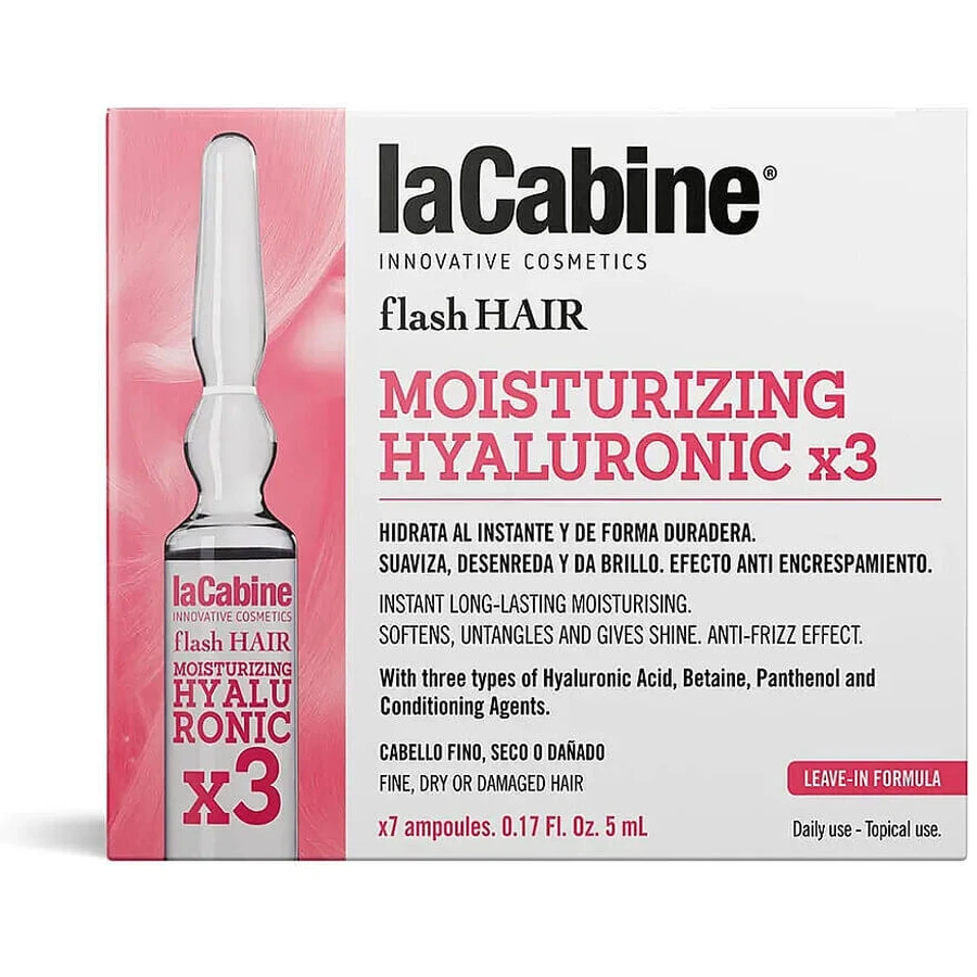 Зволожуючий гіалуроновий спалах для волосся Flash Hair, 7 флаконів по 5 мл, La Cabine: ціни та характеристики